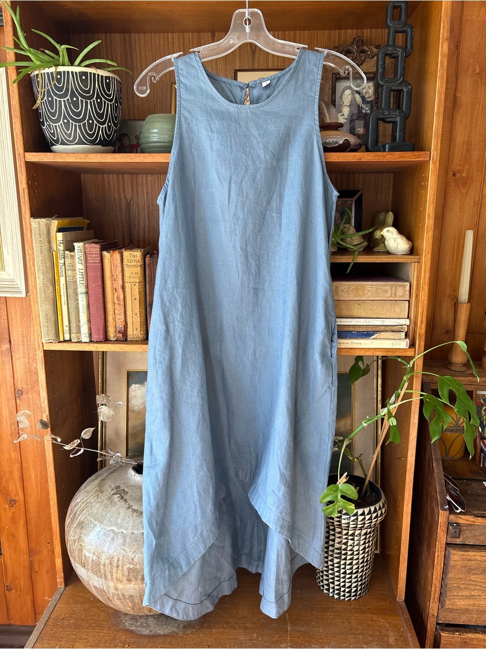 100% Linen Hi-Low Dress S